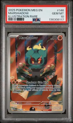 2025 POKEMON MEG EN-MEGA EVOLUTION ILLUSTRATION RARE #146 MARSHADOW PSA 10 - Image 1
