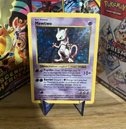 Pokemon Mewtwo 10/102 MP/HP Base Set Holo Rare Unlimited Eng Psychic 60HP - Image 1