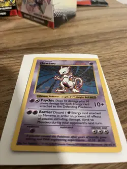 Pokemon Mewtwo 10/102 MP/HP Base Set Holo Rare Unlimited Eng Psychic 60HP - Image 4