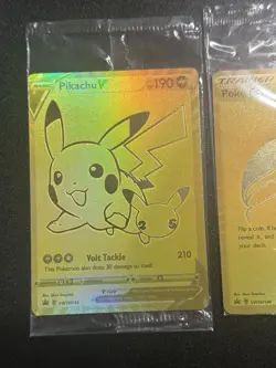 Pokemon Celebrations Pikachu V & PokeBall Gold Promos SWSH145 & SWSH146 - Sealed - Image 2