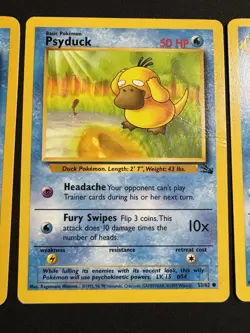 Pokemon Card Lot Psyduck Horsea Seadra Fossil English LP-HP 3 Cards - Image 3