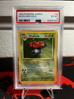 1999 POKEMON VILEPLUME HOLO 15/64 JUNGLE UNLIMITED PSA 6 - Image 1