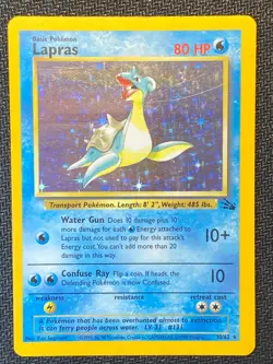 English Lapras 10/62 Fossil Set - Unlimited Holo Rare LP - Pokemon TCG - Image 1