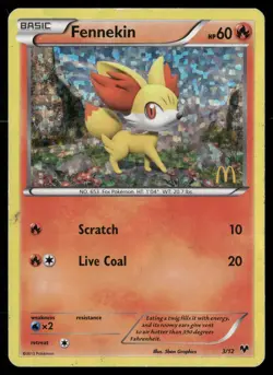 Fennekin 003/012 Holo Promo McDonald's Promos 2014 Pokemon Holo DMG - Image 1