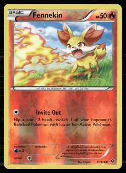 Fennekin 11/124 Common Fates Collide Pokemon Reverse Holo LP - Image 1