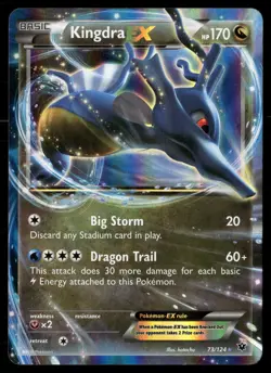 Kingdra EX 73/124 Holo EX Rare Fates Collide Pokemon MP - Image 1
