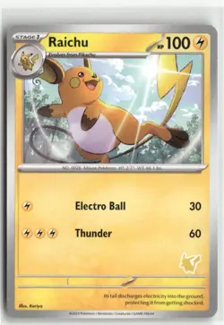 Raichu Pikachu Stamp My First Battle Pokemon TCG NM - Image 1