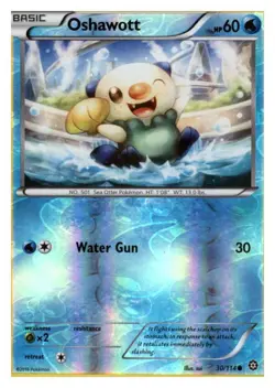 Oshawott 30/114 Common Steam Siege Pokemon Reverse Holo Lightly Played - Image 1