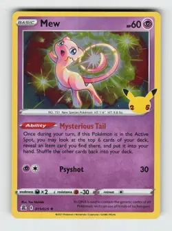 Mew 011/025 Holo Rare Celebrations Pokemon 2021 Near Mint - Image 1