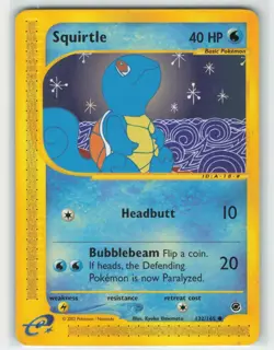 2002 Pokemon, Expedition, #132/165 Squirtle (132), Common MP - Image 1