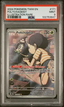 Pokemon - ILLUSTRATION- Poltchageist 171/167 Sv06: Twilight Masquerade Holo PSA9 - Image 1