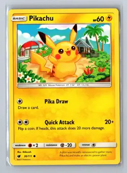 Pikachu 30/111 Common Crimson Invasion Pokemon Near Mint - Image 1