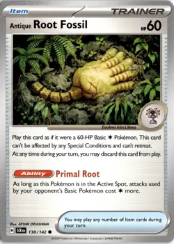 Antique Root Fossil 130/142 SV07: Stellar Crown Pokemon Card TCG - Image 1