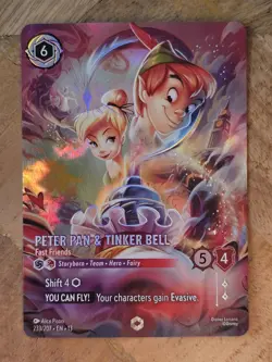 peter pan tinkerbell enchanted 233/207 lorcana card holographic - Image 3