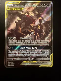 Pokemon TCG Umbreon & Darkrai GX Black Star Promo Tag Team Full Art Holo SM241 - Image 1