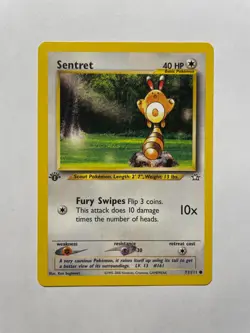 Sentret 1st Edition 71/111 Pokemon TCG Neo Genesis Common - NM - Image 1