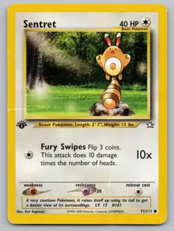 Sentret 71/111 Common Neo Genesis Pokemon 1st Edition HP - Image 1