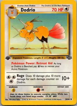 Dodrio 34/64 Uncommon Jungle Pokemon 1st Edition Moderately Played - Image 2
