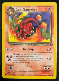 Dark Charmeleon 32/82 Team Rocket Regular MP WOTC Pokemon Vintage - Image 1