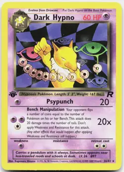 Dark Hypno 26/82 Rare Team Rocket Pokemon 1st Edition Lightly Played - Image 1