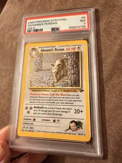 2000 POKEMON GYM-CHAL. GIOVANNI’S PERSIAN HOLO SWIRL- PSA 7 NM - Image 4