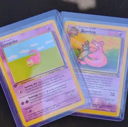 Pokemon TCG Fossil 1st Edition Slowpoke 55/62 & Slowbro 43/62 Lot (2) - Image 1