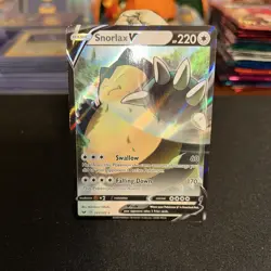 ✨Pokemon TCG Snorlax v Sword & Shield Base Set Holo Ultra Rare Card 141/202 LP✨ - Image 1