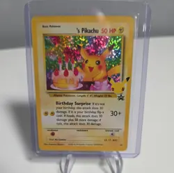 Birthday Pikachu 24 Celebrations Holo Black Star Promo Pokemon Card - Image 1