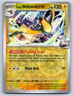Iono's Kilowattrel 055/159 Rare Journey Together Pokemon Reverse Holo Near Mint - Image 1