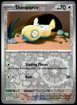 Dunsparce 120/159 Common Journey Together Pokemon Reverse Holo Near Mint - Image 1