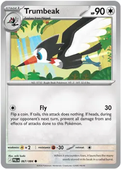 NM Trumbeak [ME05: Pitch Black 067/084] Reverse Holofoil Common Pokemon TCG - Image 1