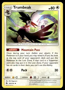 Trumbeak SM - Lost Thunder Uncommon 165/214 2018 Pokemon TCG - Image 1