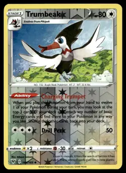 Trumbeak SWSH04: Vivid Voltage Reverse Holo 144/185 Pokemon TCG - Image 1