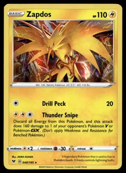 Zapdos SWSH04: Vivid Voltage 048/185 Pokemon TCG - Image 1