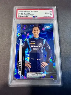 2020 Topps Chrome Sapphire Edition Formula 1 #41 Sean Gelael F1 Portrait PSA 10 - Image 1