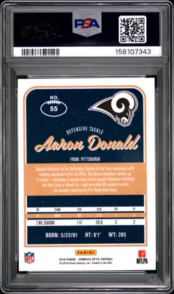 2016 PANINI DONRUSS OPTIC HOLO #55 AARON DONALD PSA 9 - Image 2