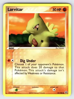 Larvitar 52/106 2005 EX Emerald Pokemon Card TCG Nintendo Common - Nm/Vlp - Image 1