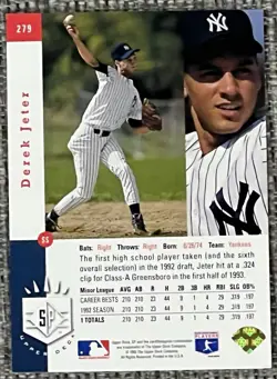 1993 Upper Deck SP - Premier Prospects Derek Jeter #279 (RC) - Image 2