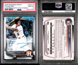 2025 Bowman Draft Ethan Frey Chrome Auto HTA Choice Refractor 1st #/150 PSA 10 - Image 3