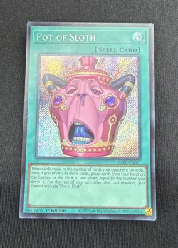 Yugioh! Pot of Sloth (Secret Rare) CORI-EN061 Chaos Origins - Image 1