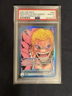 2022 ONE PIECE OP01-ROMANCE DAWN #060 DOFLAMINGO ALT ART PAR FOIL PSA 10 - Image 3