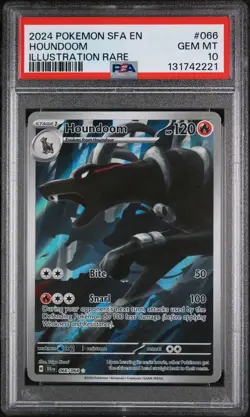 Pokemon TCG Houndoom 066/064 Sv: Shrouded Fable Illus Rare Holo EN PSA 10 - Image 1