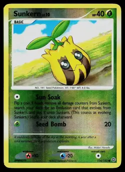 Pokemon Card Secret Wonders Sunkern 114/132 Reverse Holo Common - Image 1