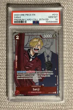 2023 One Piece Premium Card Collection 25th Edition SANJI #013 GEM MT PSA 10 - Image 1