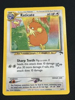 Pokemon Raticate Southern Islands Promo 06/18 60 HP Stage 1 Regular English Card - Image 1