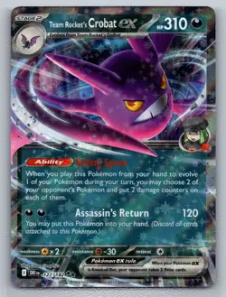 Team Rocket's Crobat ex Holo Double Rare Prize Pack Series Cards 122/182 NM - Image 1