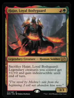 Hajar, Loyal Bodyguard 211 Rare The Brothers' War Magic: The Gathering LP - Image 1