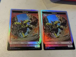 2 x mtg foil token Goblin 012/020, Unstable, unplayed - Image 1