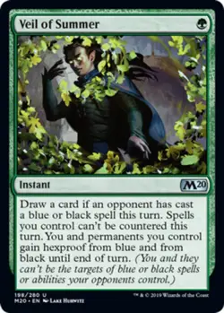MTG Veil of Summer, Moderate Play, English Core Set 2020 - Image 1