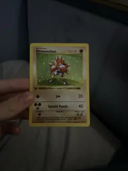 1st Edition Hitmonchan (Shadowless) Holo 1999 Pokemon Card TCG Base Set 007/102 - Image 1